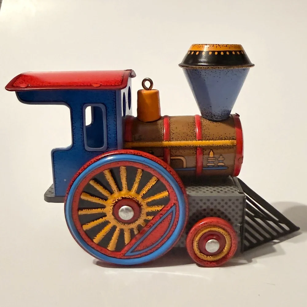 Hallmark Keepsake Tin Locomotive Ornament Set 1986-1989 Collector Series Tin Toy